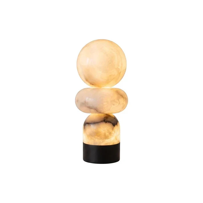 Stacked Table Lamp in alabaster for Living Room by AUVIELIGHT