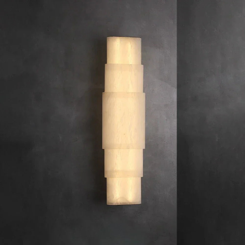 Layer Stacked Wall Light in alabaster for Hallway by AUVIELIGHT