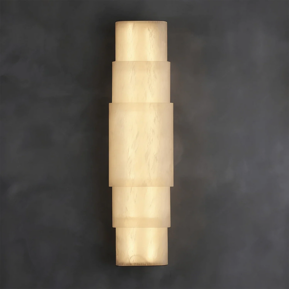 Layer Stacked Wall Light in alabaster for Hallway by AUVIELIGHT