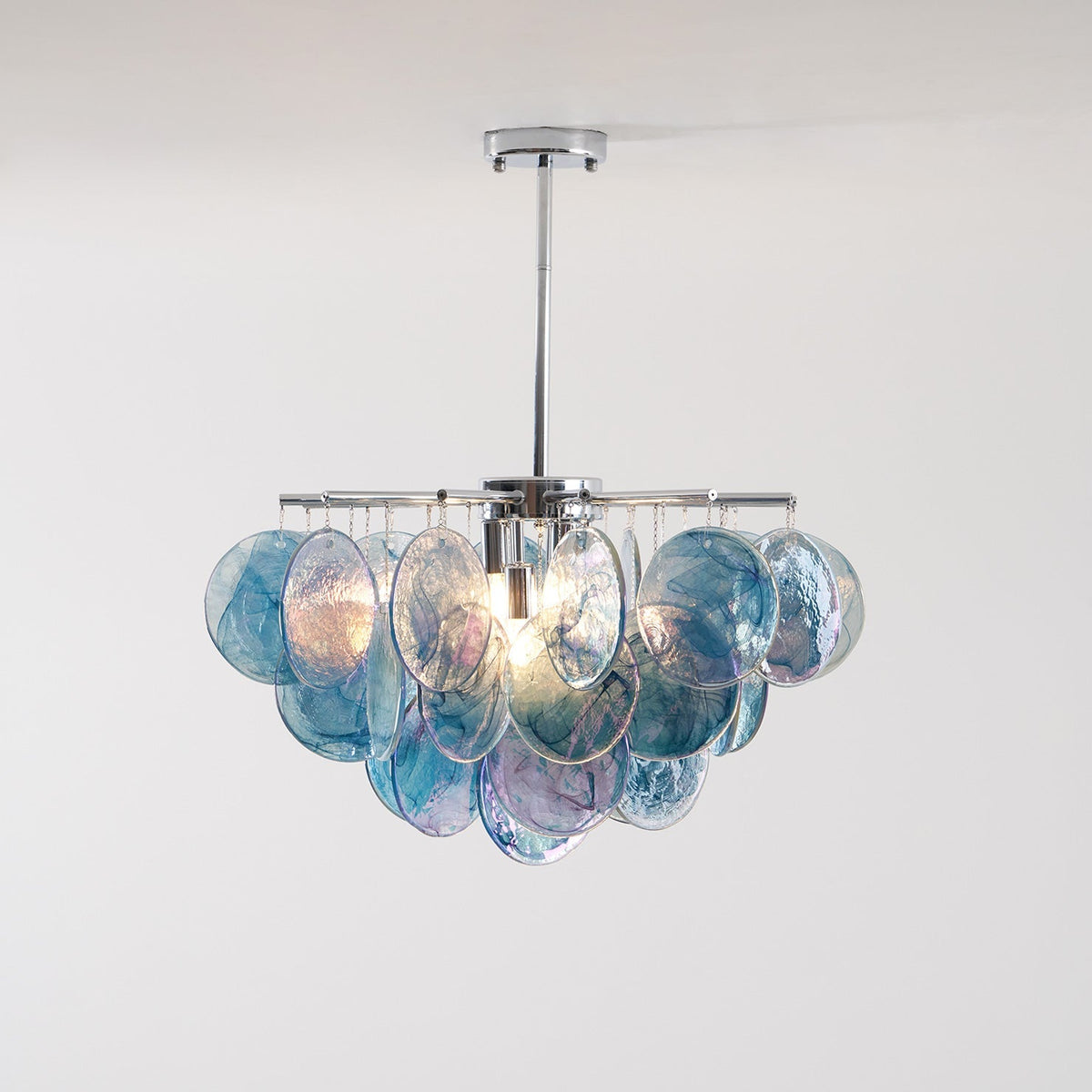 Disc Chandelier in glass for Dining Room by AUVIELIGHT