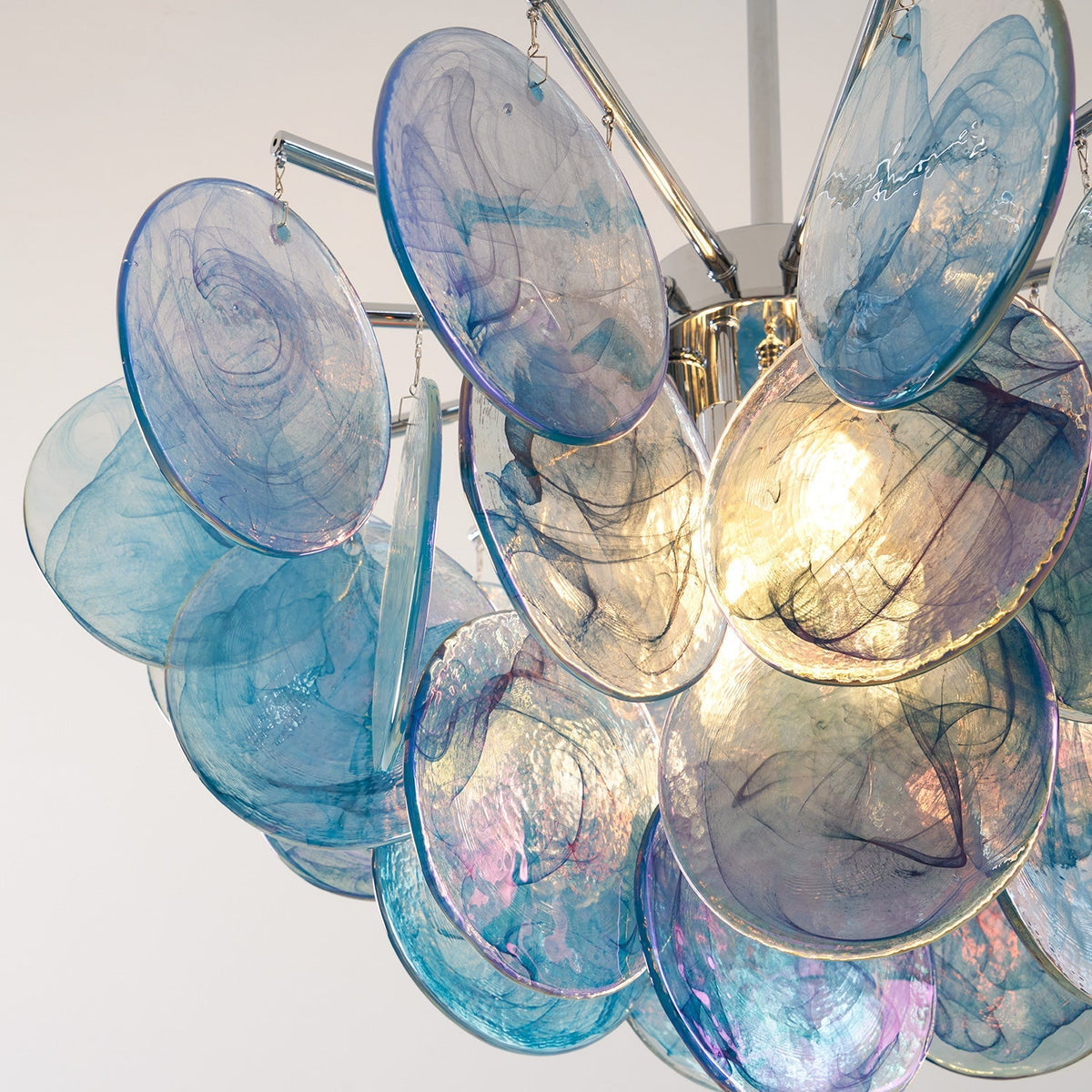 Disc Chandelier in glass for Dining Room by AUVIELIGHT