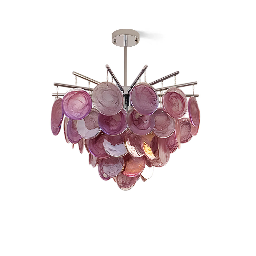 Disc Chandelier in glass for Dining Room by AUVIELIGHT