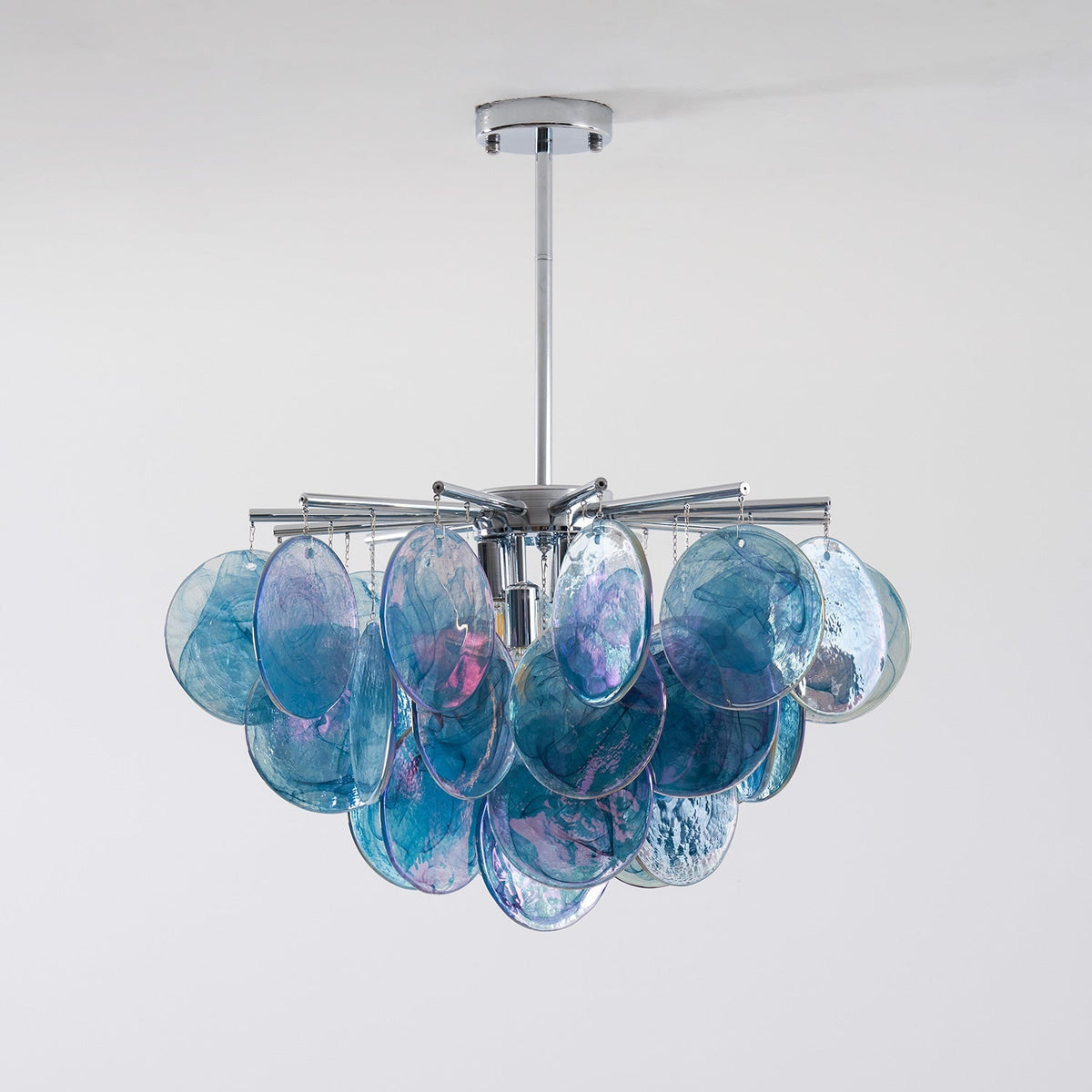Disc Chandelier in glass for Dining Room by AUVIELIGHT