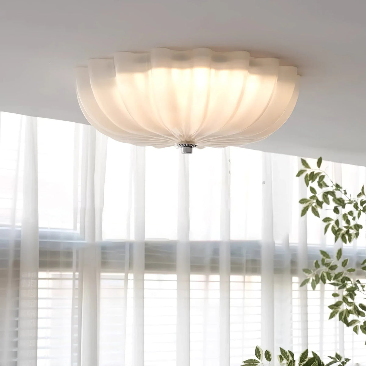 Fluted Flush Mount in glass for Low Ceilings by AUVIELIGHT