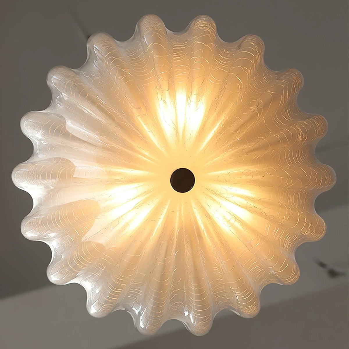 Fluted Flush Mount in glass for Low Ceilings by AUVIELIGHT