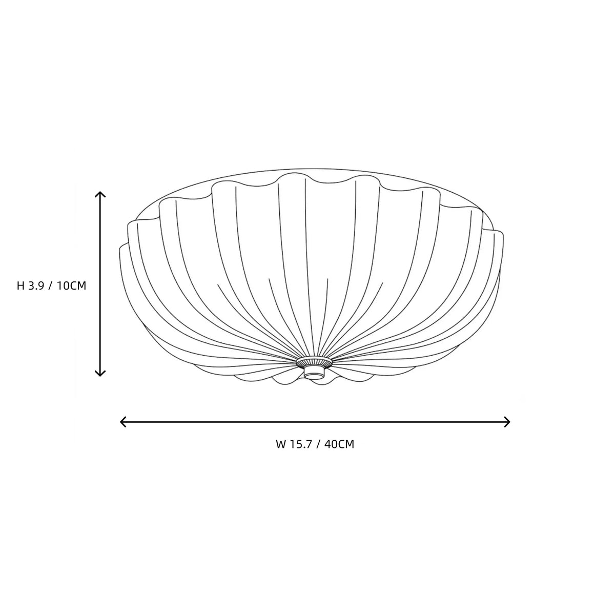 Fluted Flush Mount in glass for Low Ceilings by AUVIELIGHT