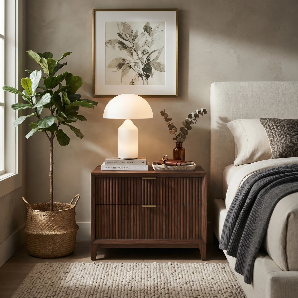 Mushroom Dome Table Lamp in glass for Living Room by AUVIELIGHT