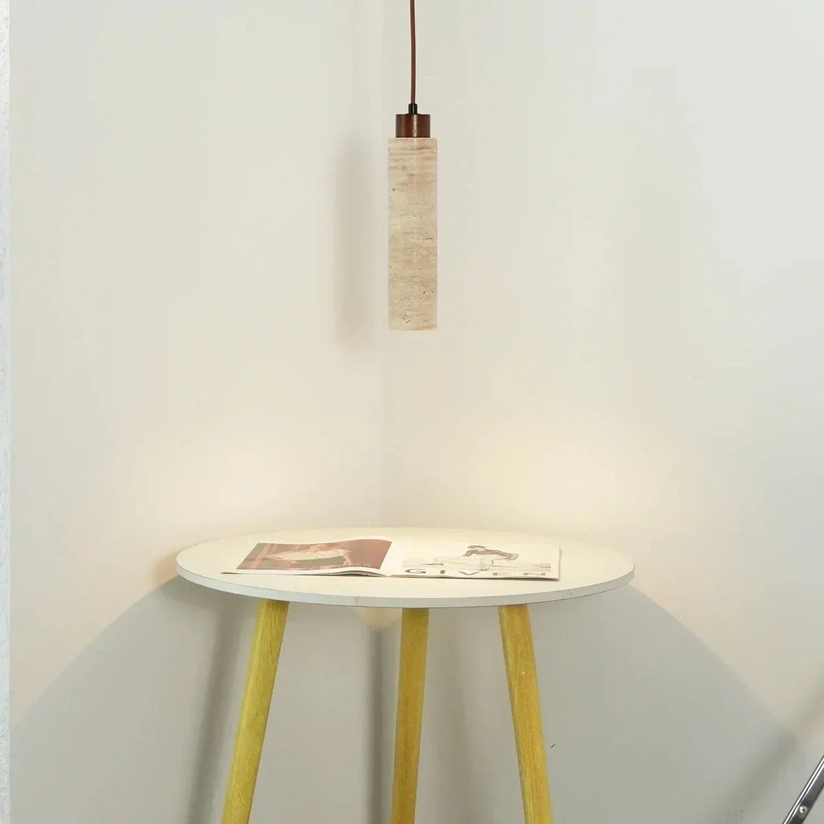 Modern Pendant Light in natural travertine for Kitchen Island by AUVIELIGHT