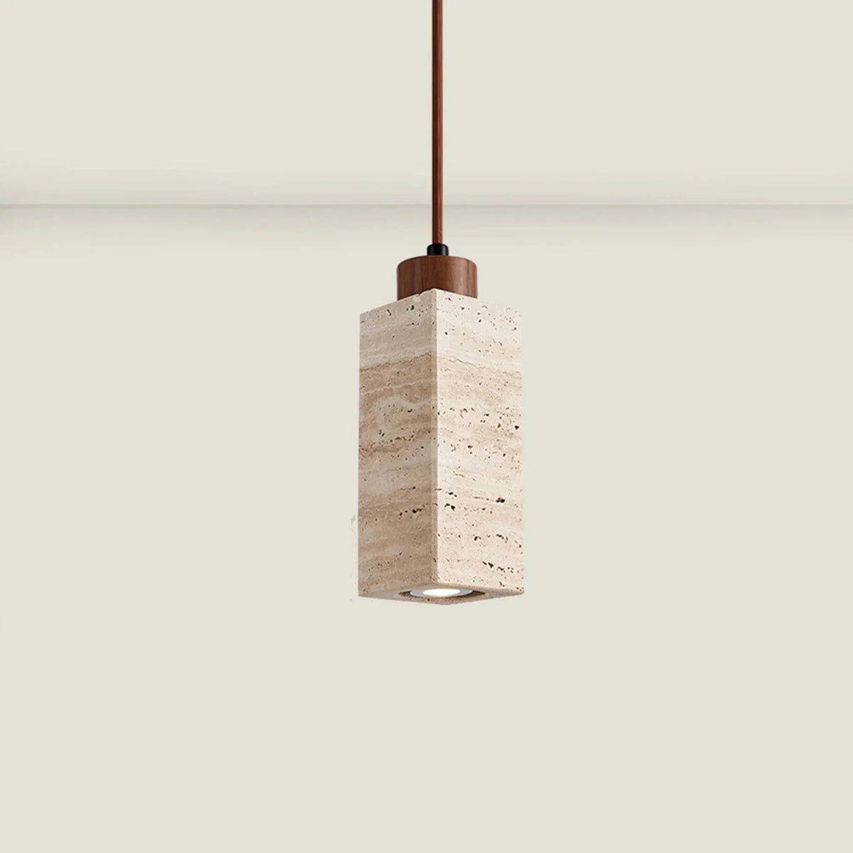 Modern Pendant Light in natural travertine for Kitchen Island by AUVIELIGHT