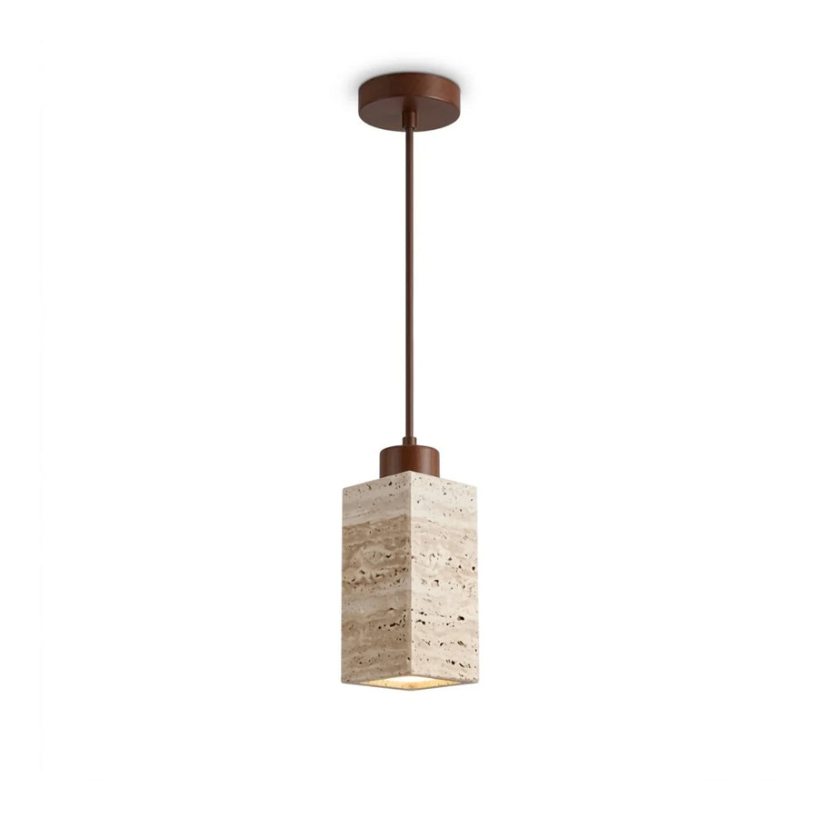 Modern Pendant Light in natural travertine for Kitchen Island by AUVIELIGHT