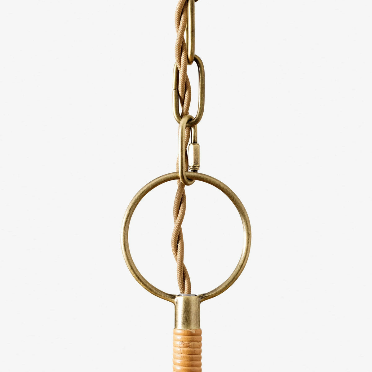 Pleated Chandelier in natural rattan for Dining Room by AUVIELIGHT