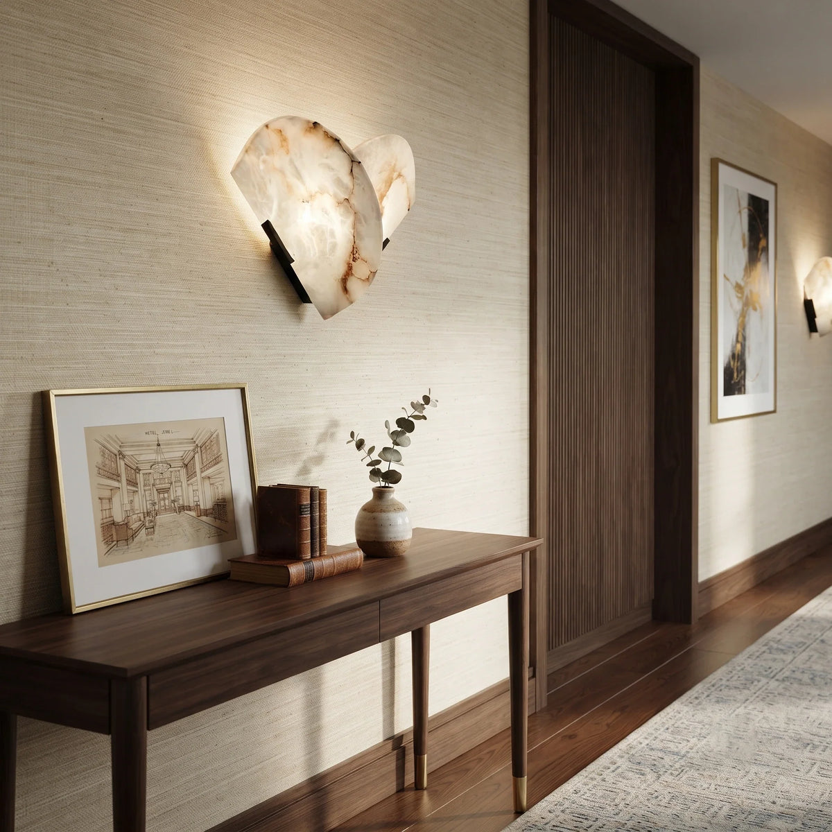 Layered Wall Light in natural stone for Hallway by AUVIELIGHT