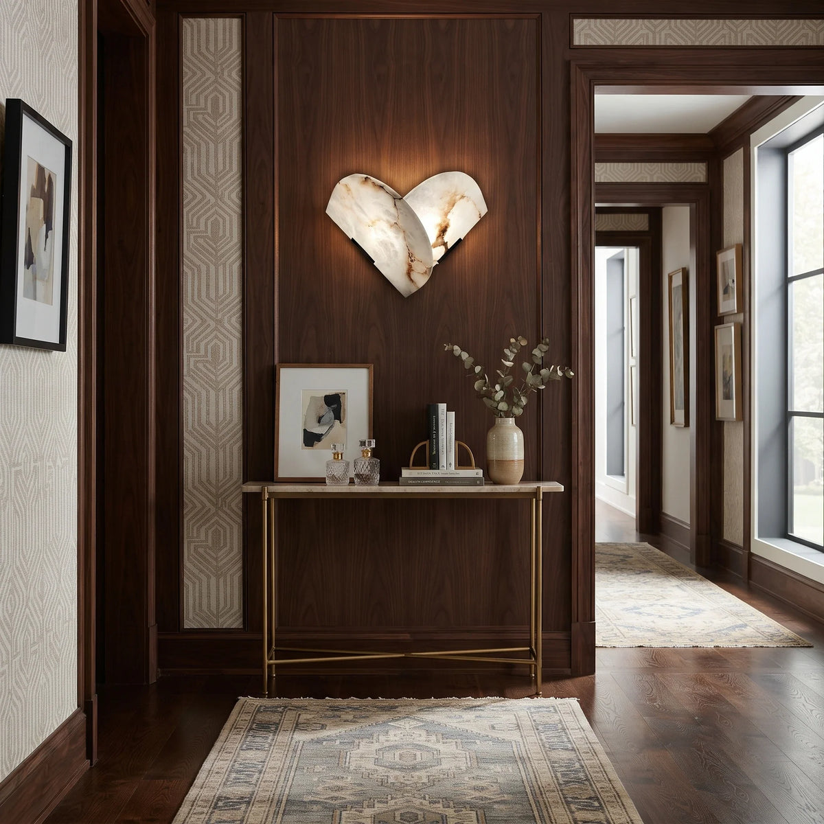 Layered Wall Light in natural stone for Hallway by AUVIELIGHT