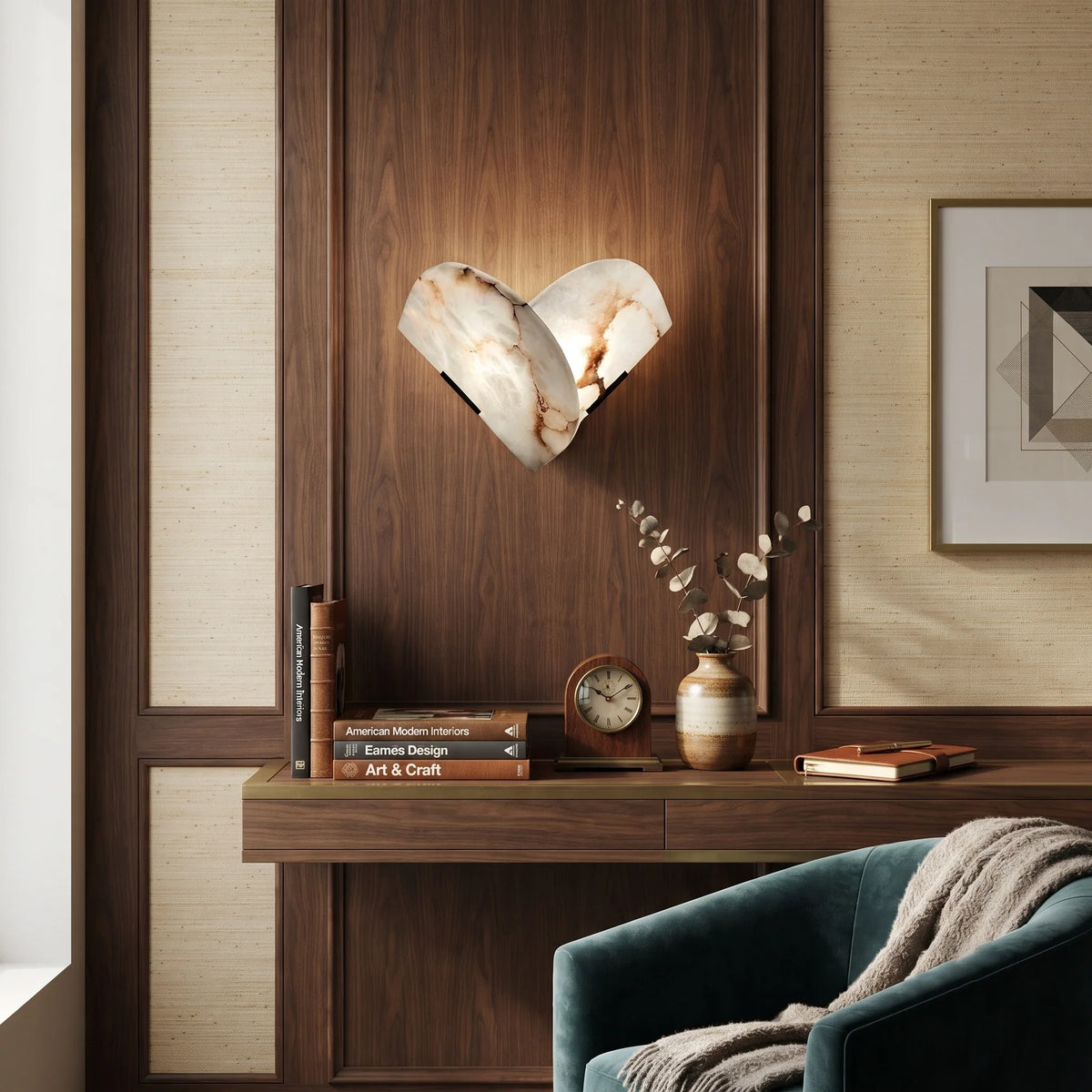 Layered Wall Light in natural stone for Hallway by AUVIELIGHT