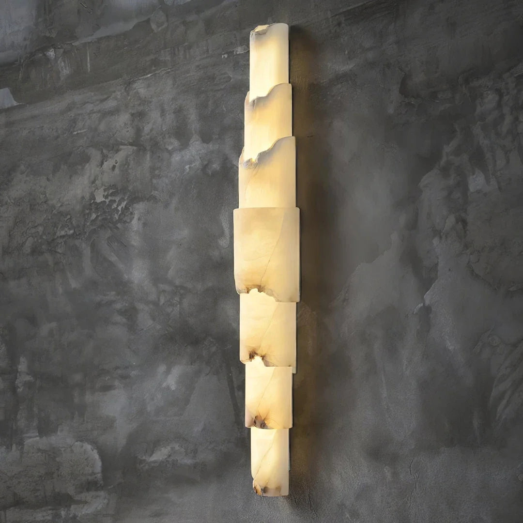 Veined Wall Light in natural alabaster for Hallway by AUVIELIGHT