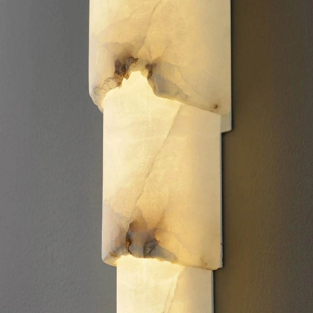 Veined Wall Light in natural alabaster for Hallway by AUVIELIGHT
