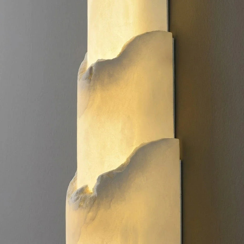 Veined Wall Light in natural alabaster for Hallway by AUVIELIGHT