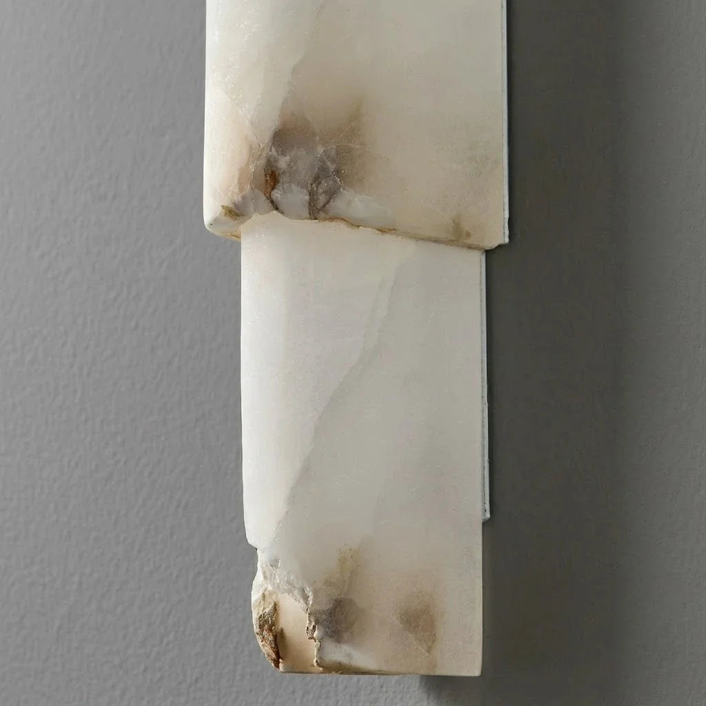 Veined Wall Light in natural alabaster for Hallway by AUVIELIGHT