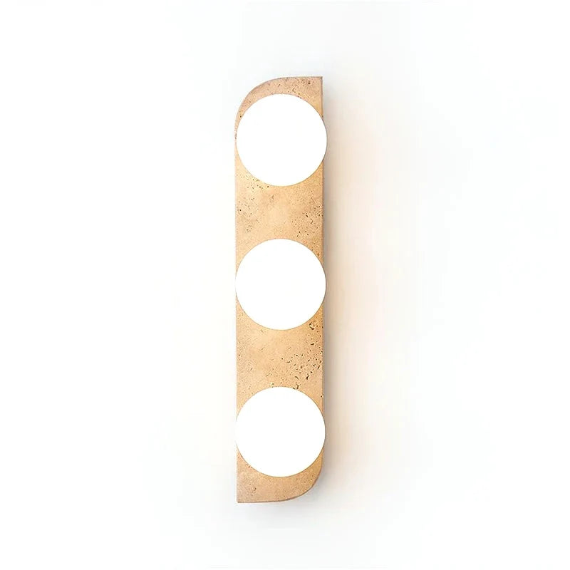 Neptune Wall Light in travertine for Hallway by AUVIELIGHT, W 10cm x H 48cm / W 3.9″ x H 18.8″ / Yellow Travertine