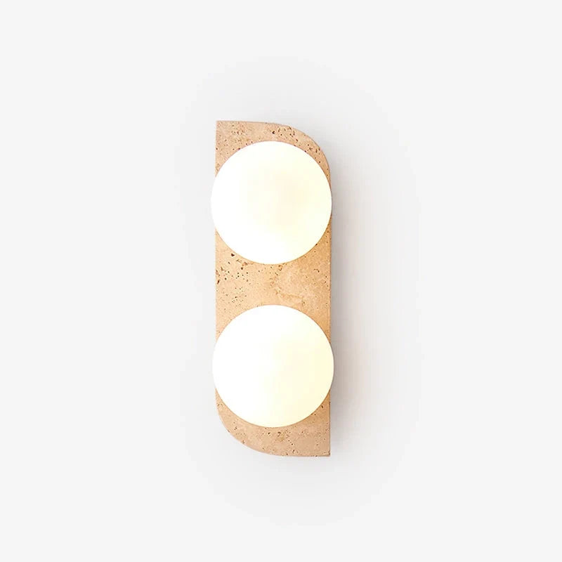 Neptune Wall Light in travertine for Hallway by AUVIELIGHT, W 10cm x H 28cm / W 3.9″ x H 11″ / Yellow Travertine