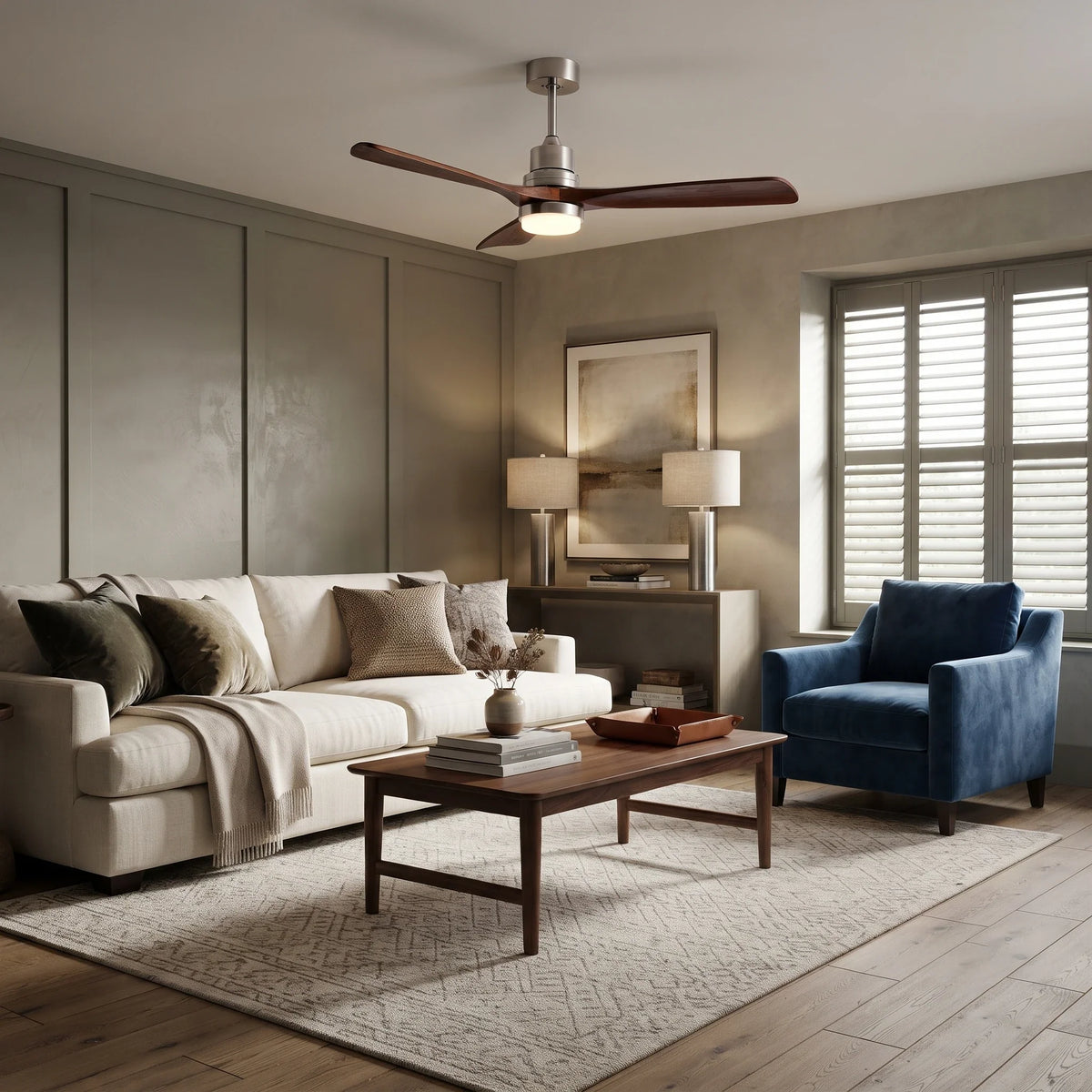 Tri-Blade Ceiling Fan Light for Living Room by AUVIELIGHT