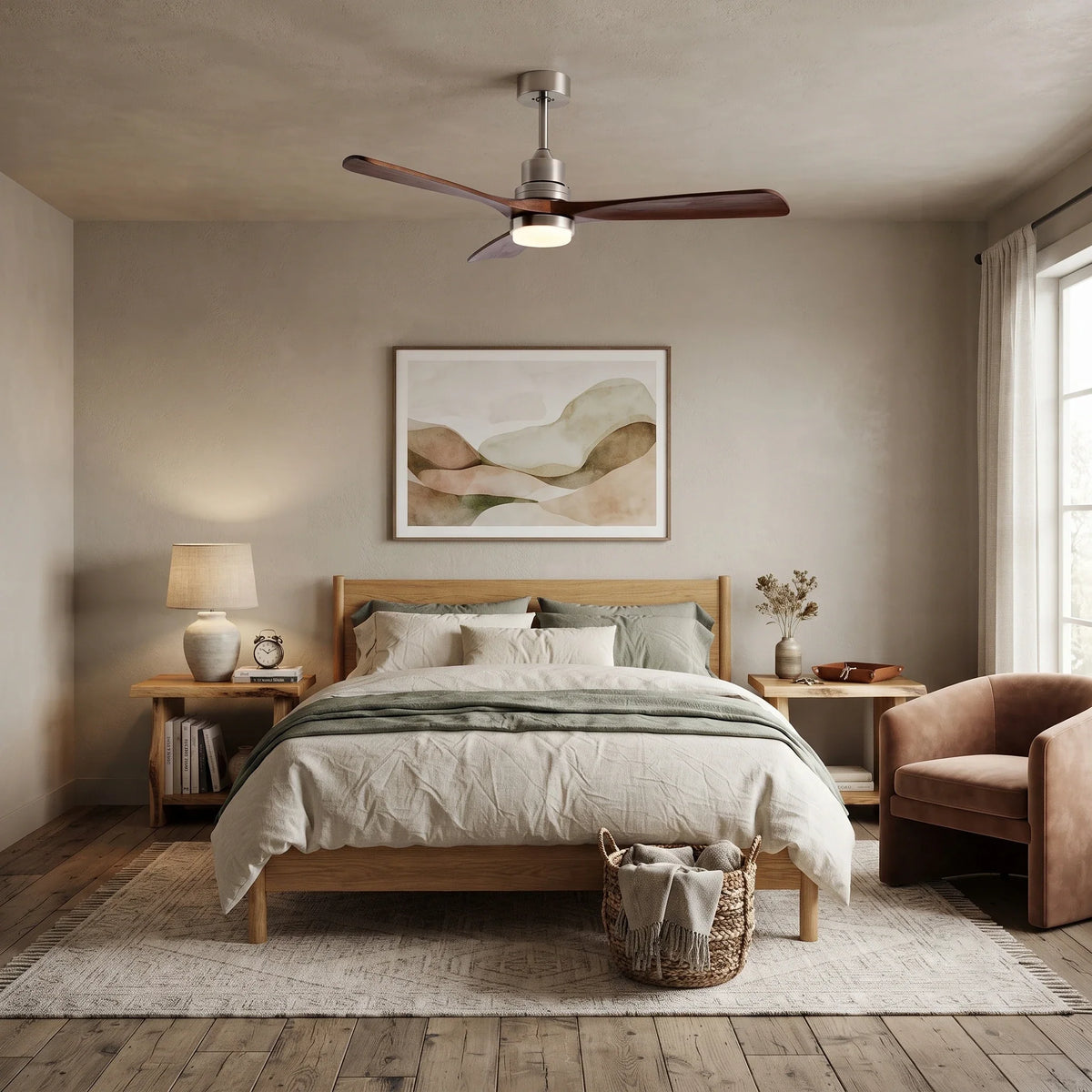 Tri-Blade Ceiling Fan Light for Living Room by AUVIELIGHT