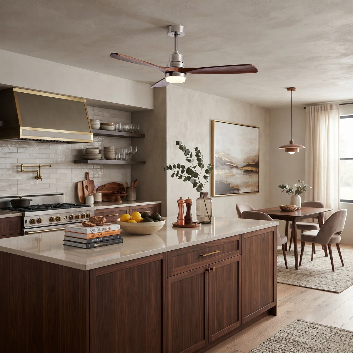 Tri-Blade Ceiling Fan Light for Living Room by AUVIELIGHT