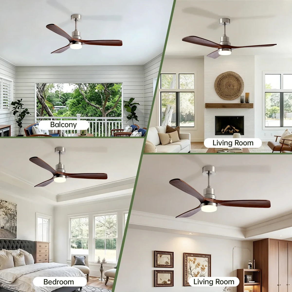 Tri-Blade Ceiling Fan Light for Living Room by AUVIELIGHT