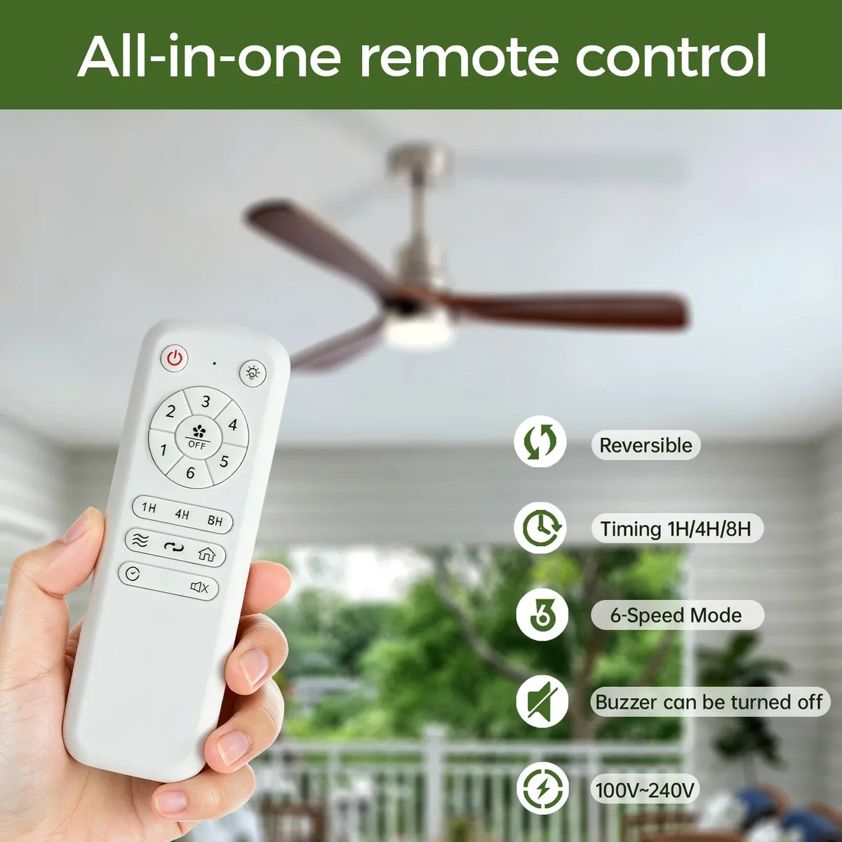 Tri-Blade Ceiling Fan Light for Living Room by AUVIELIGHT