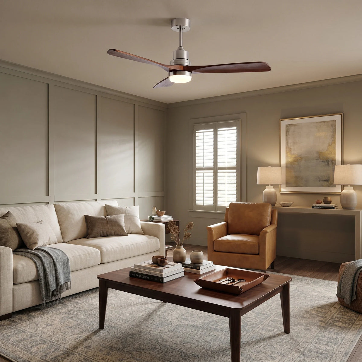 Tri-Blade Ceiling Fan Light for Living Room by AUVIELIGHT