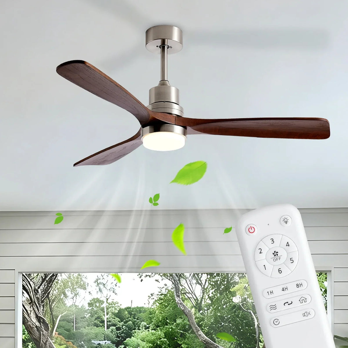 Tri-Blade Ceiling Fan Light for Living Room by AUVIELIGHT