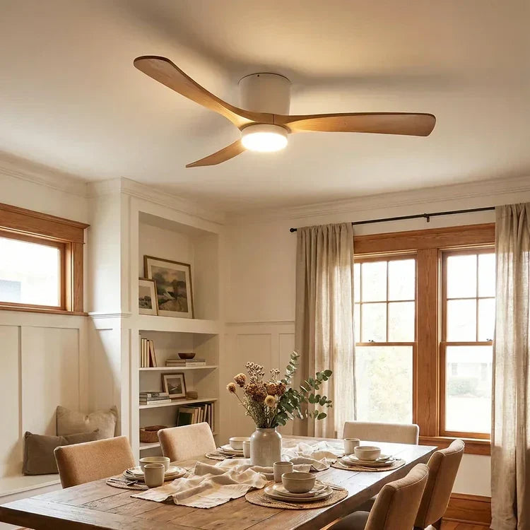 Wooden Ceiling Fan Light in wood for Living Room by AUVIELIGHT
