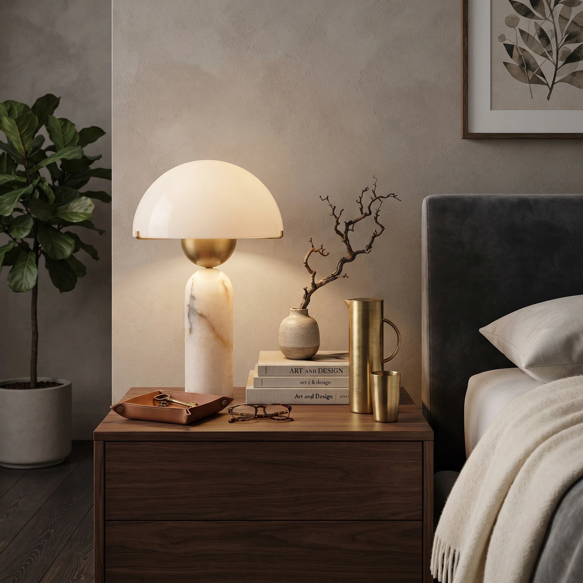 Nova Lamp in alabaster for Living Room by AUVIELIGHT