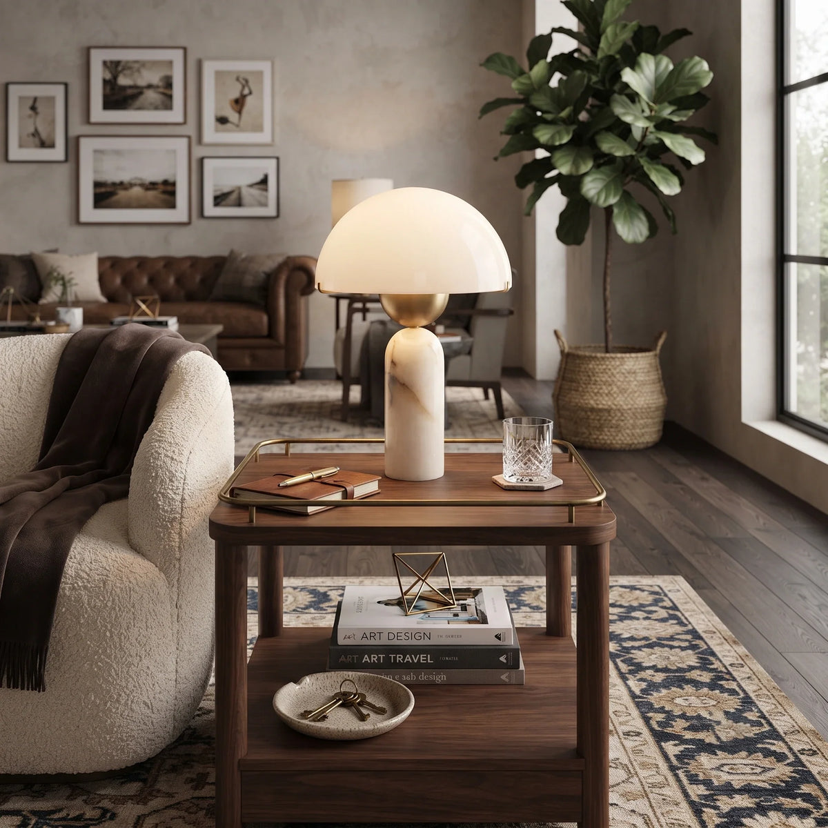 Nova Lamp in alabaster for Living Room by AUVIELIGHT