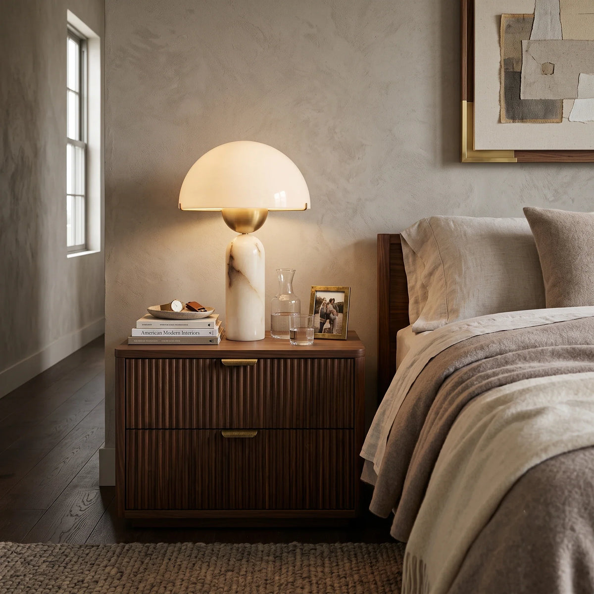 Nova Lamp in alabaster for Living Room by AUVIELIGHT