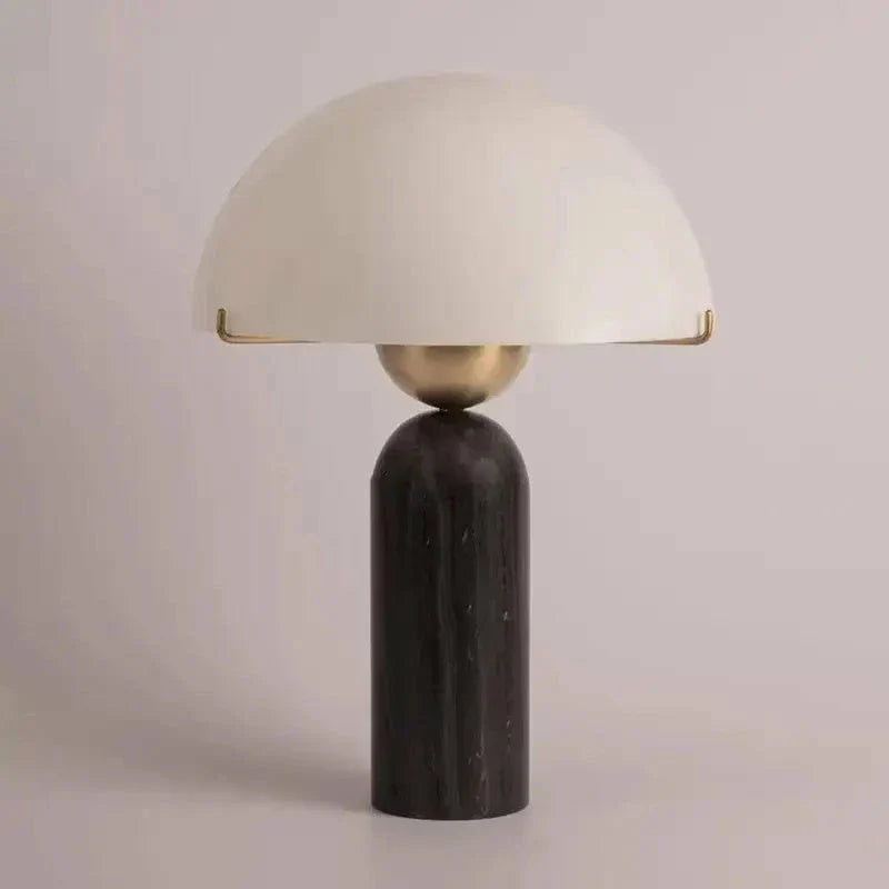Nova Lamp in alabaster for Living Room by AUVIELIGHT, ∅ 11.8″ x H 17.7″ / Black Marble / AU plug and 3 other sizes