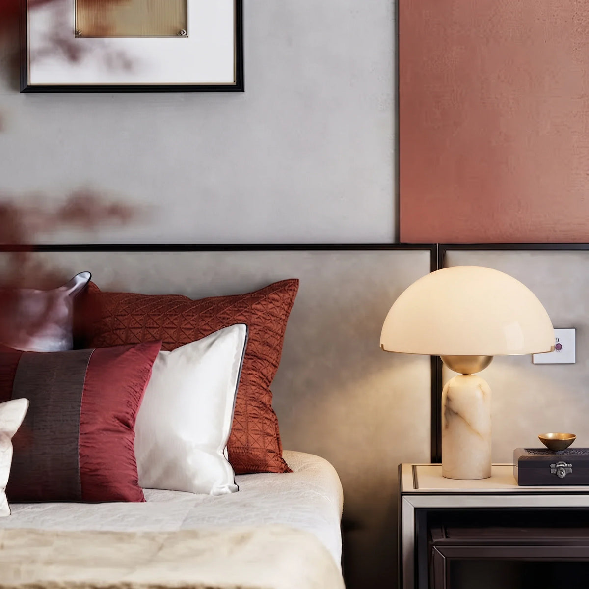 Nova Lamp in alabaster for Living Room by AUVIELIGHT