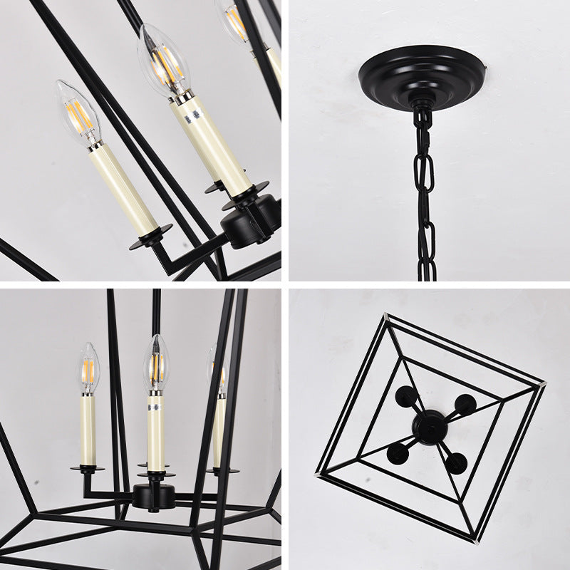 Geometric Cage Chandelier for Dining Room by AUVIELIGHT