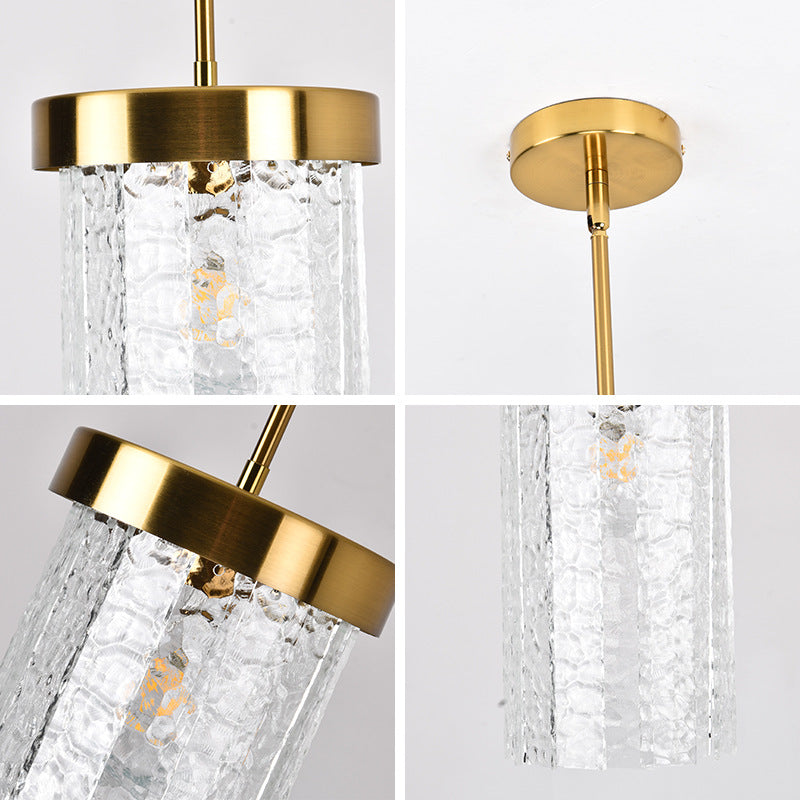 Cylinder Pendant Light in textured glass for Kitchen Island by AUVIELIGHT