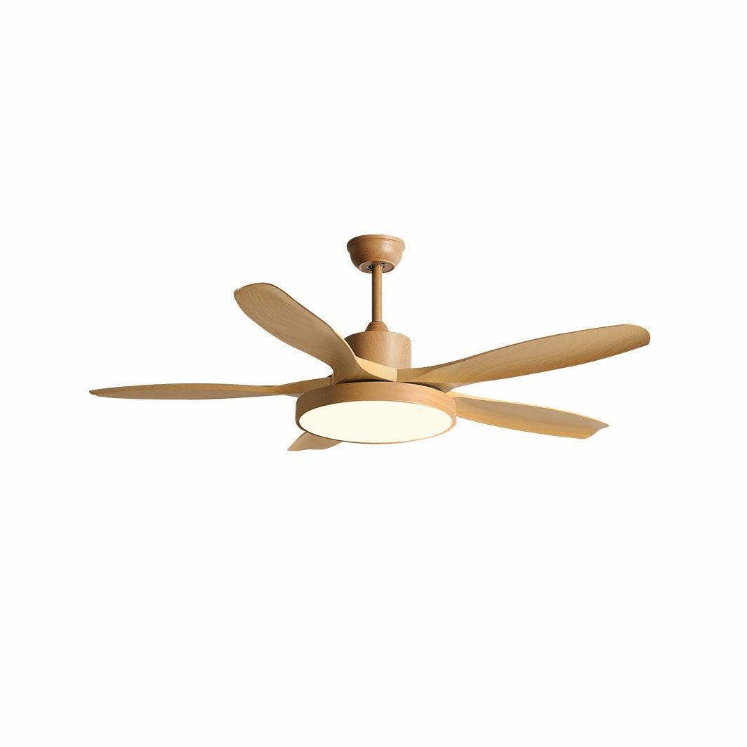 Streamline Ceiling Fan Light in oak for Living Room by AUVIELIGHT