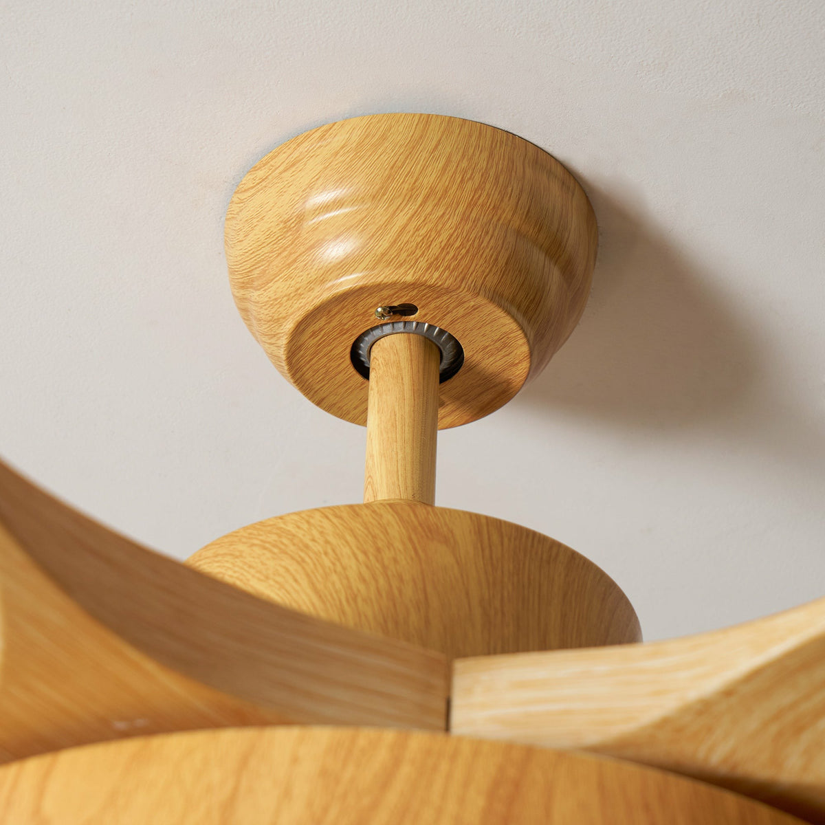Streamline Ceiling Fan Light in oak for Living Room by AUVIELIGHT