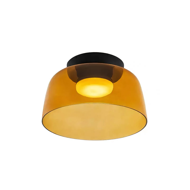 Oberon Ceiling Light for Living Room by AUVIELIGHT, ∅ 12.6″ x H 6.3″ / Dia 32 cm x H 16 cm / Orange / Warm Light (3000K)