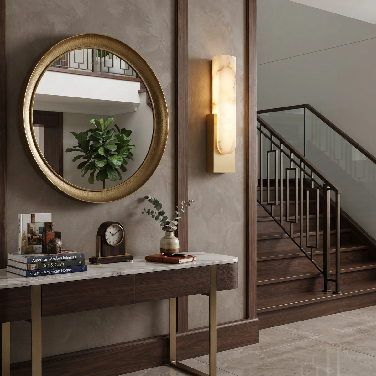 Offset Linear Light in alabaster for Living Room by AUVIELIGHT