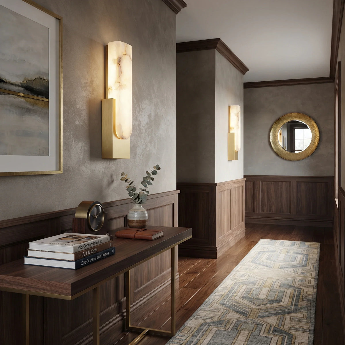 Offset Linear Light in alabaster for Living Room by AUVIELIGHT