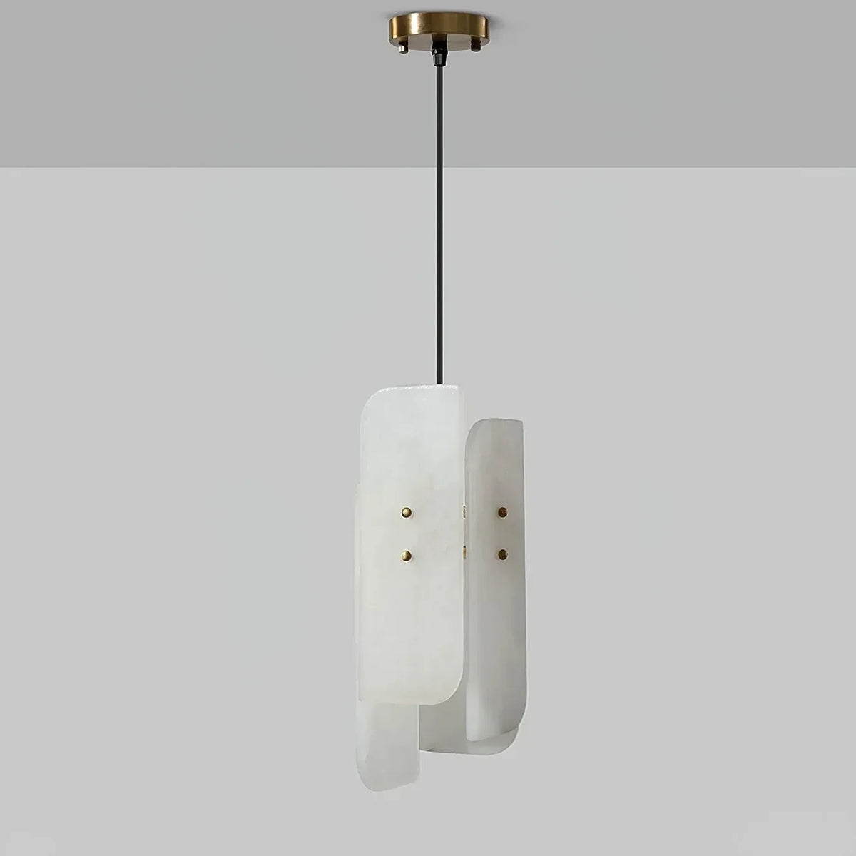 Offset Panel Pendant Light in alabaster for Kitchen Island by AUVIELIGHT, Dia 15cm x H 40cm / ∅ 5.9″ x H 15.7″ / White