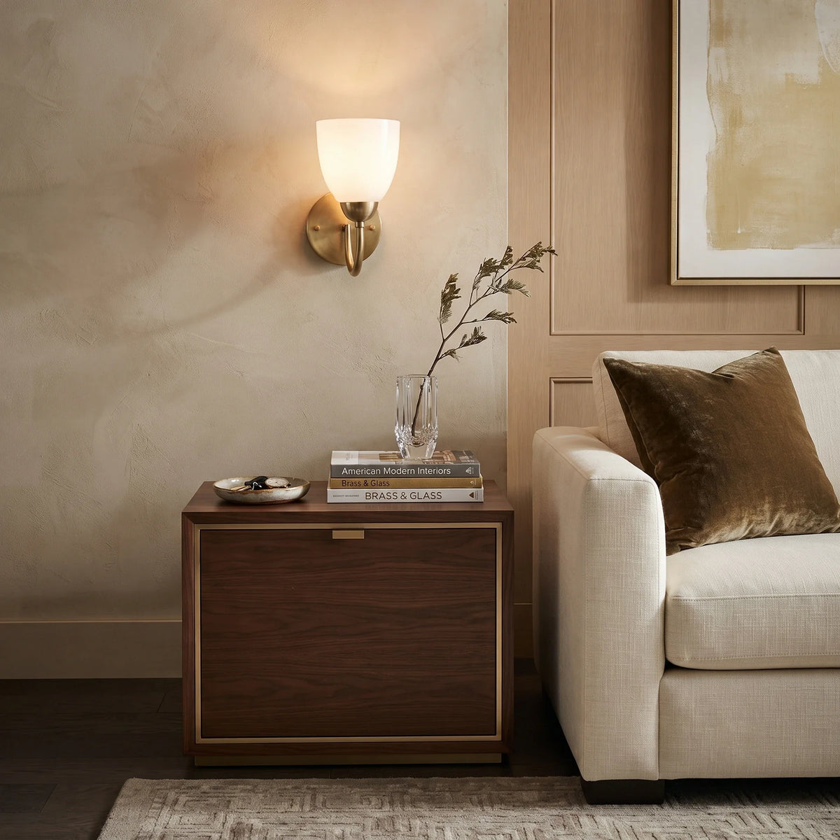 Modern Wall Sconce in opal glass for Hallway by AUVIELIGHT