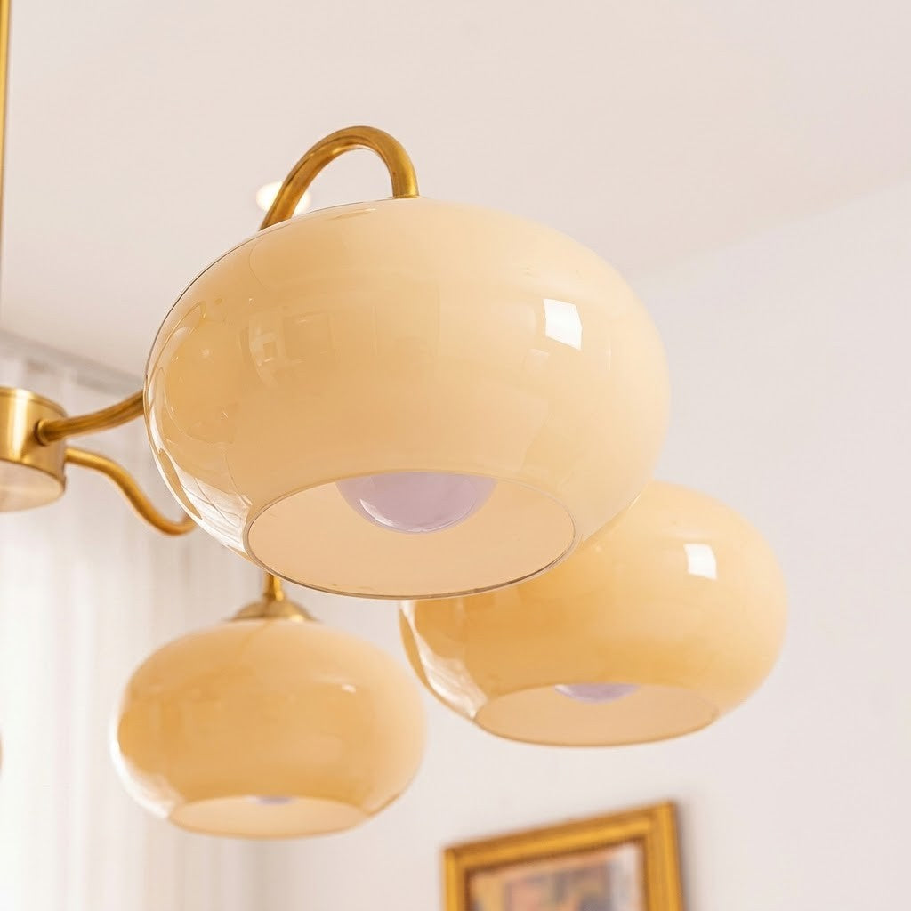 Triad Orb Chandelier in opal for Dining Room by AUVIELIGHT