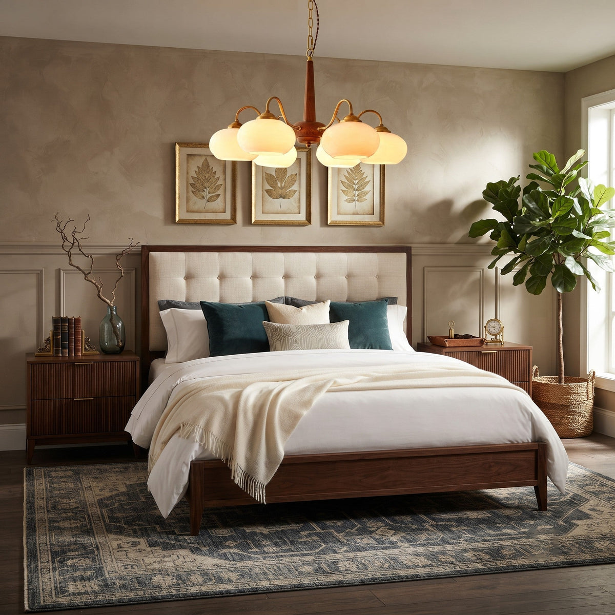 Triad Orb Chandelier in opal for Dining Room by AUVIELIGHT
