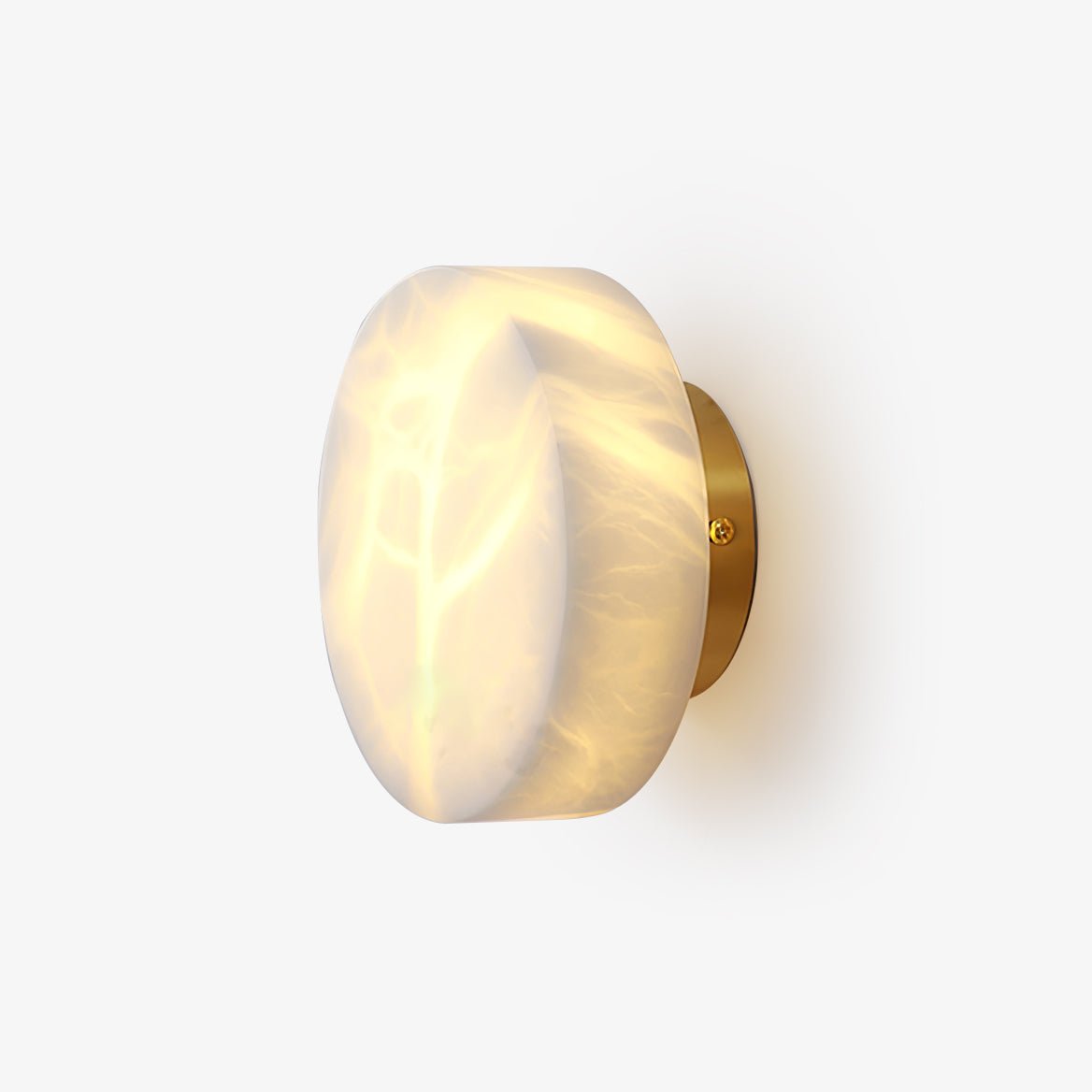 Ora Round Wall Sconce in alabaster for Hallway by AUVIELIGHT