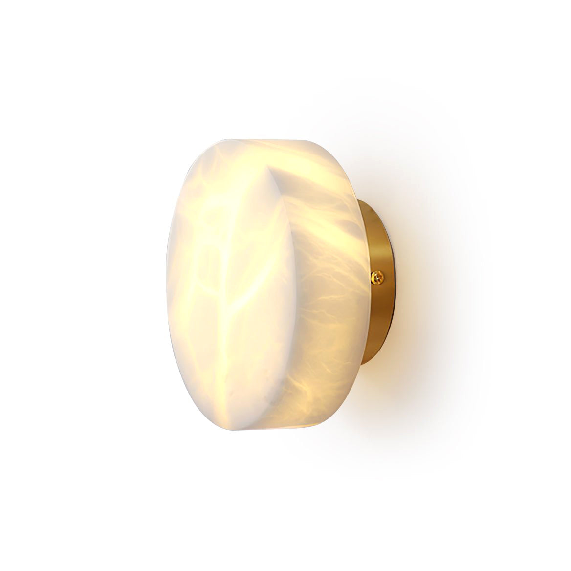 Ora Round Wall Sconce in alabaster for Hallway by AUVIELIGHT